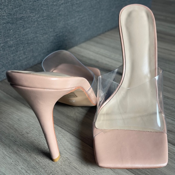 Nude Square Toe Heels - Picture 2 of 3
